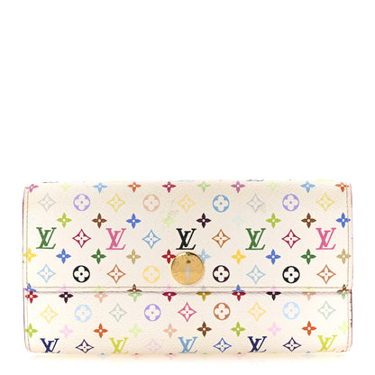 Louis Vuitton Monogram Multicolor Sarah Wallet White Litchi 1 of 14