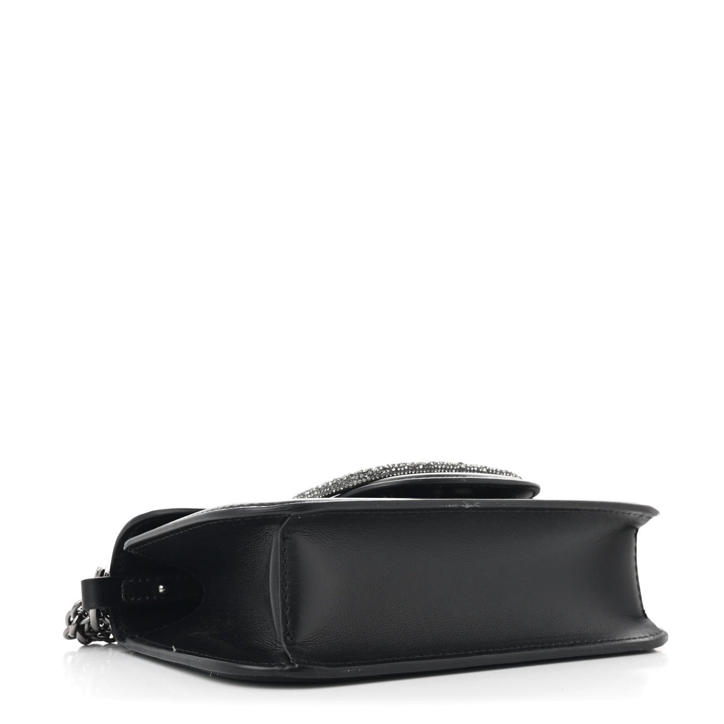 Calfskin Crystal Vlogo Small Loco Shoulder Bag Black