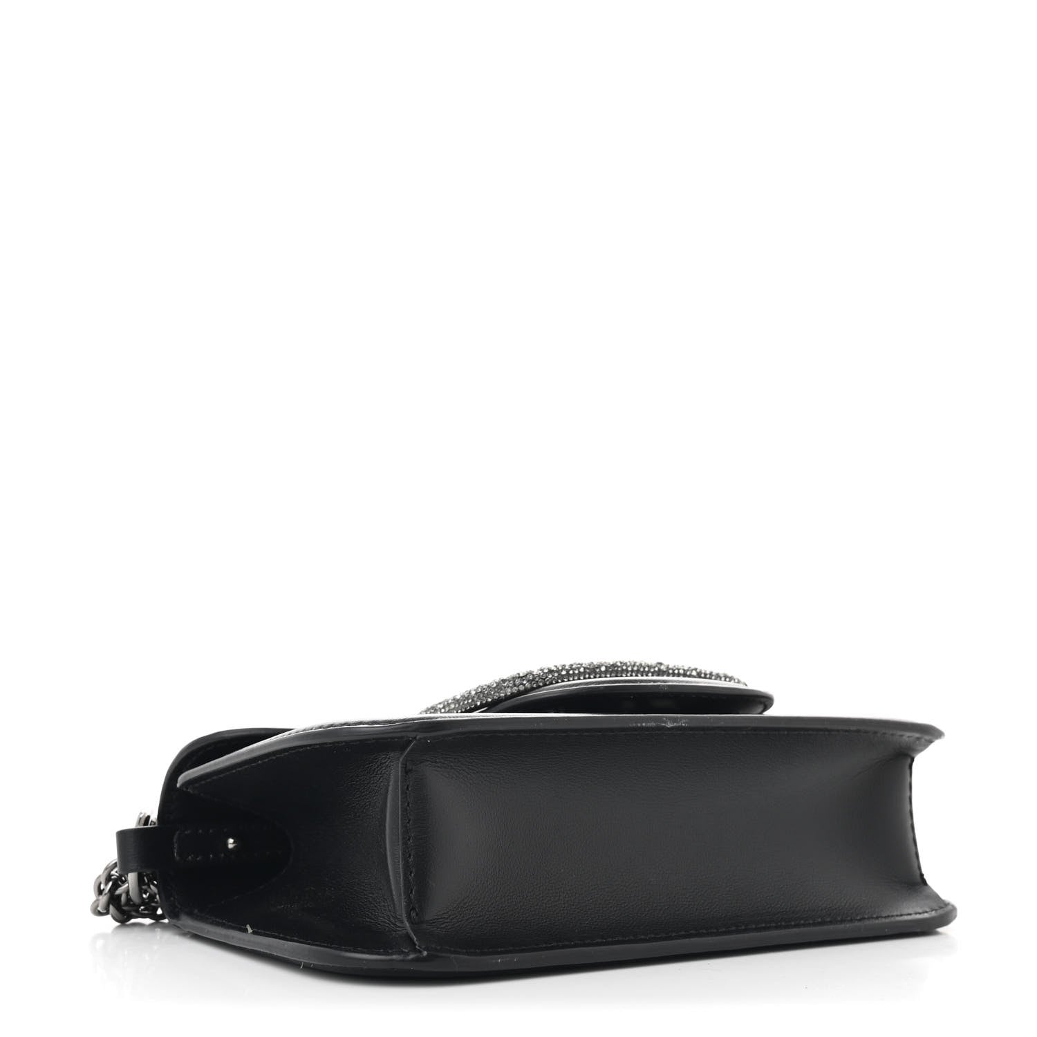 Valentino Garavani Calfskin Crystal Vlogo Small Loco Shoulder Bag Black 4 of 12