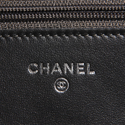 Chanel Lambskin Quilted Wallet On Chain WOC Dark Grey 6 of 9