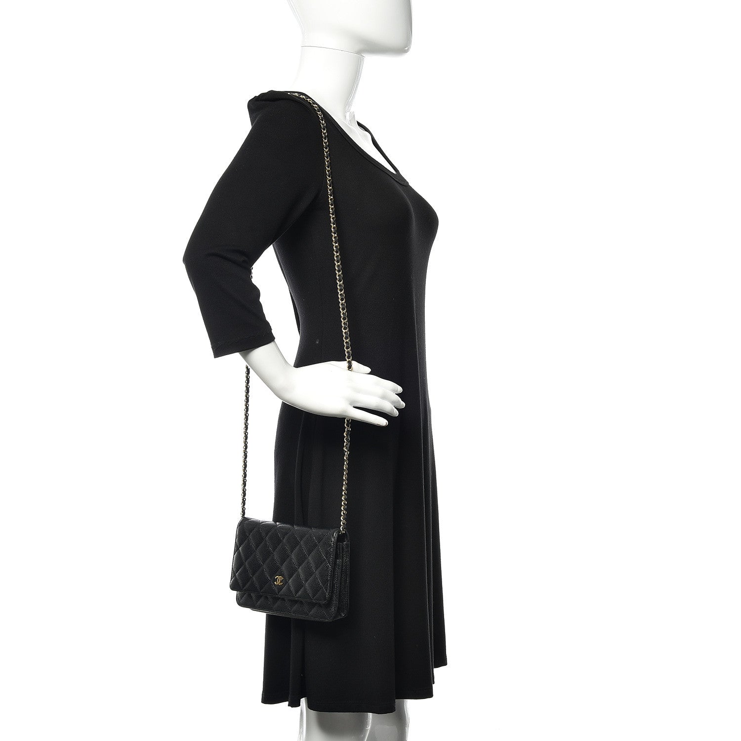 Chanel Caviar Quilted Wallet On Chain WOC Black 2 of 11