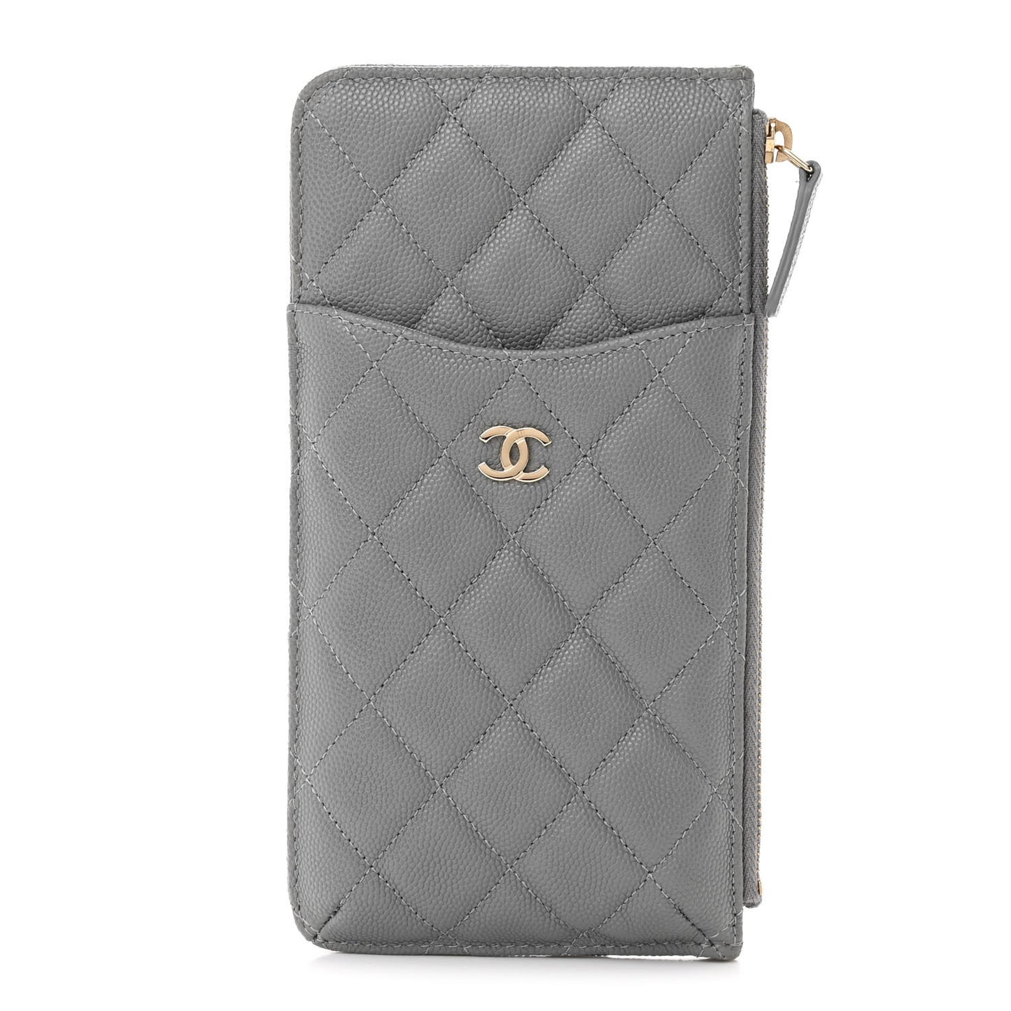 Caviar Quilted Classic iPhone Pouch Grey