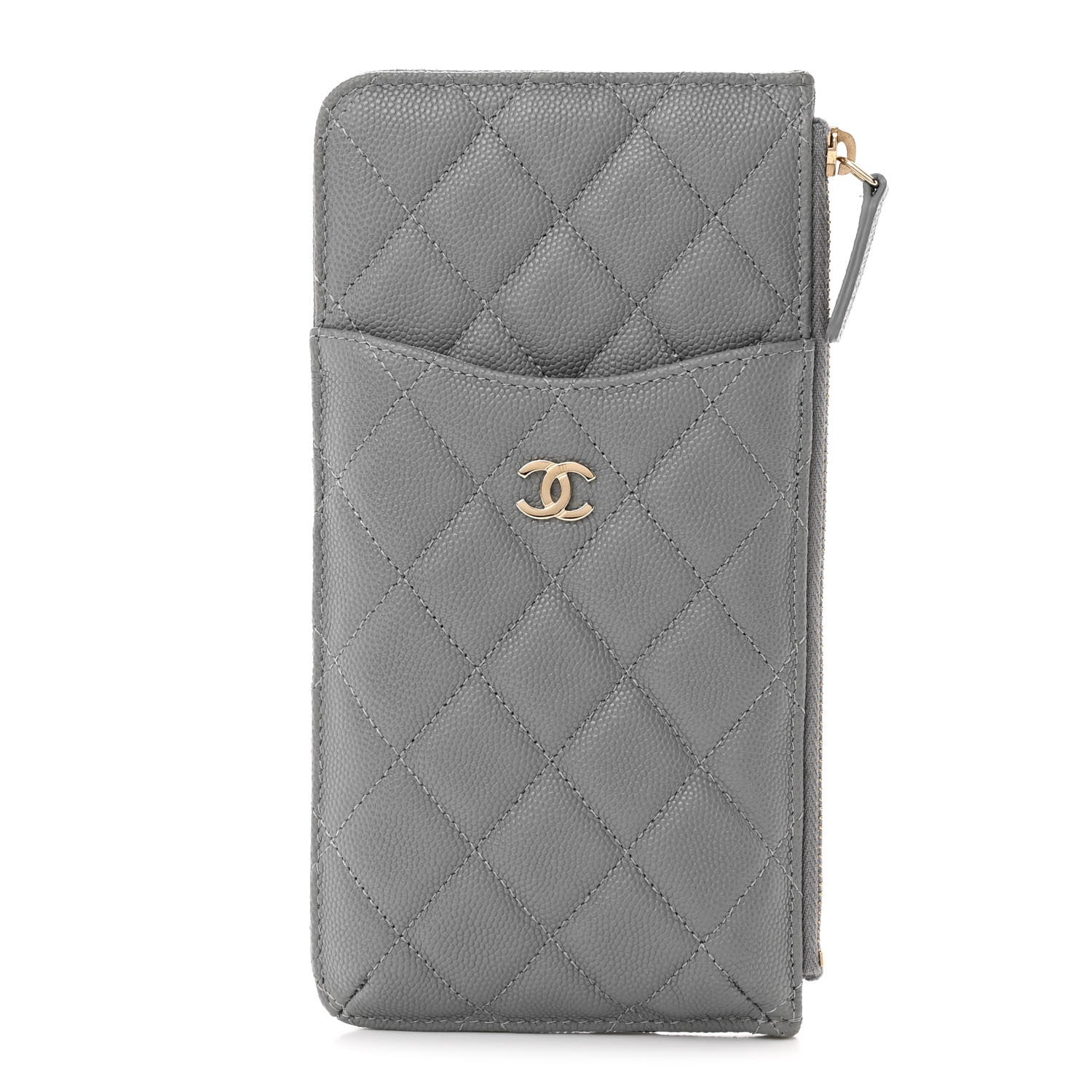 Chanel Caviar Quilted Classic iPhone Pouch Grey 1 of 10