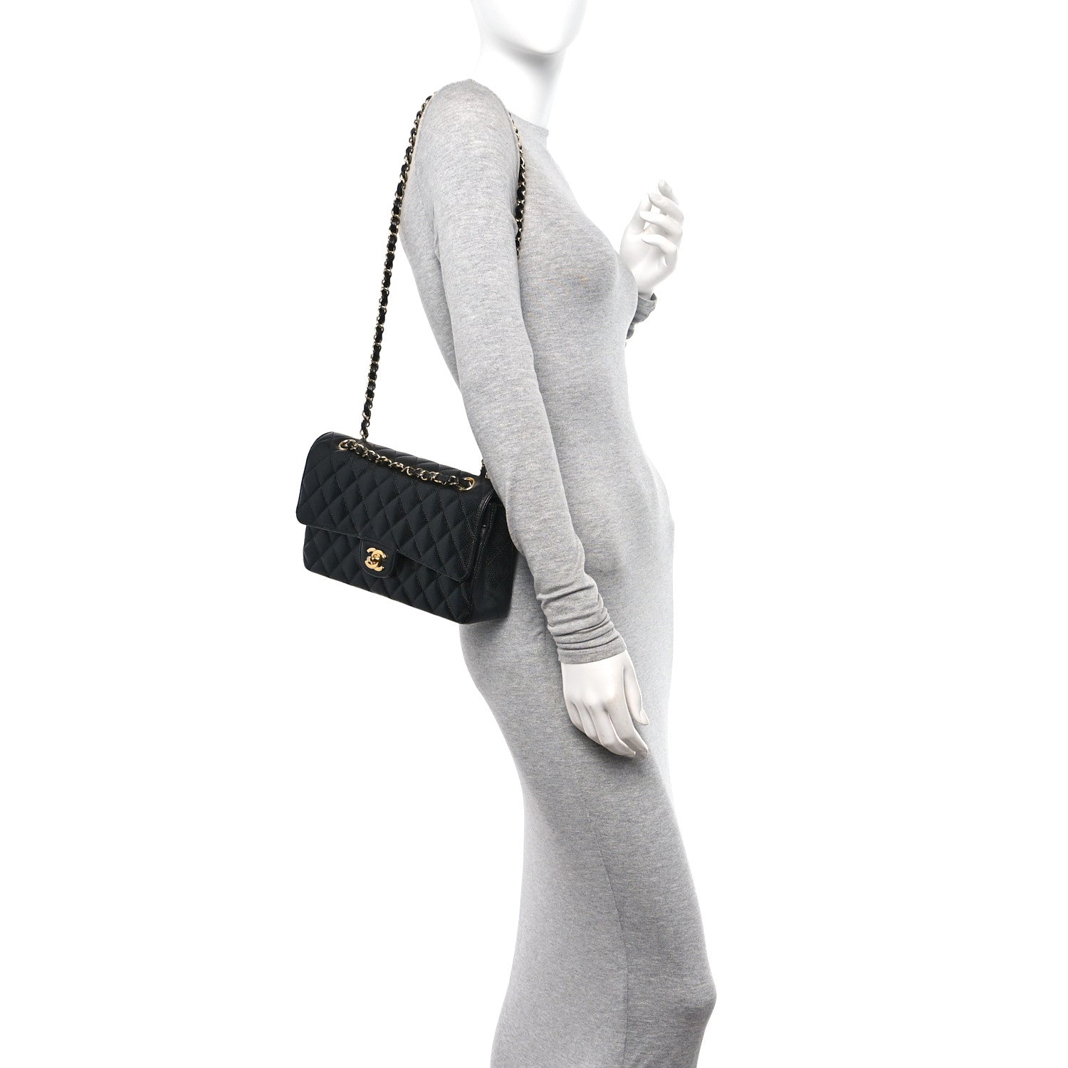 Chanel Caviar Quilted Medium Double Flap Black 2 of 11