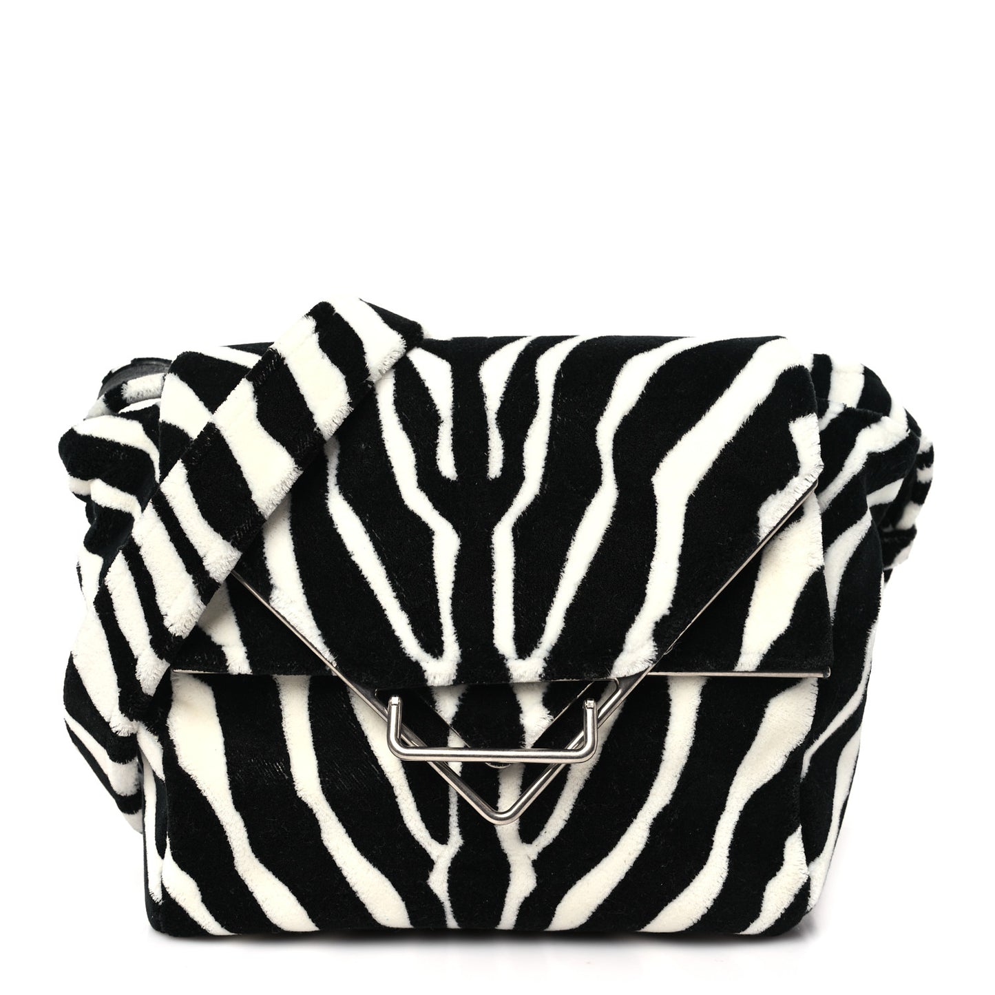 Tufted Zebra Clip Bag Black White