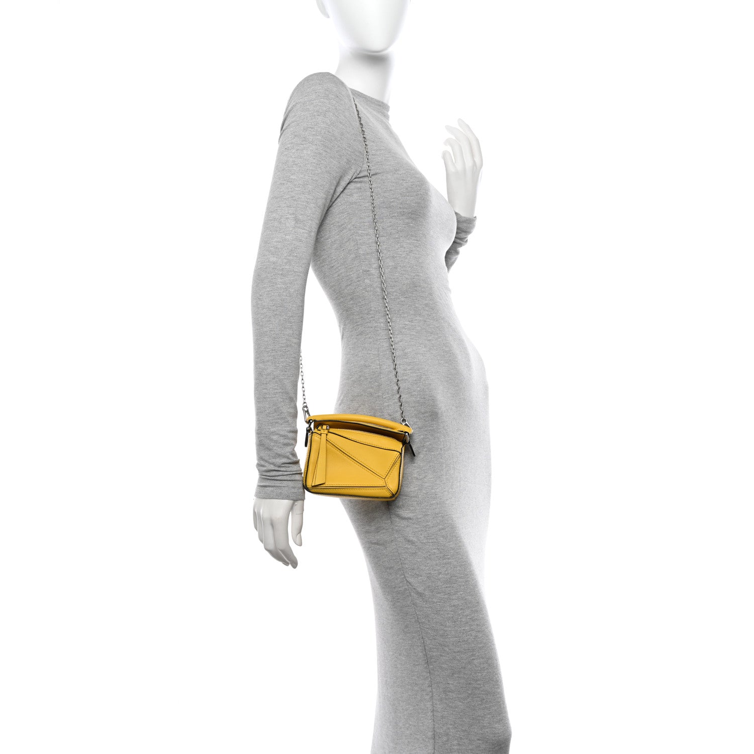 Loewe Calfskin Nano Puzzle Bag Yellow 3 of 10