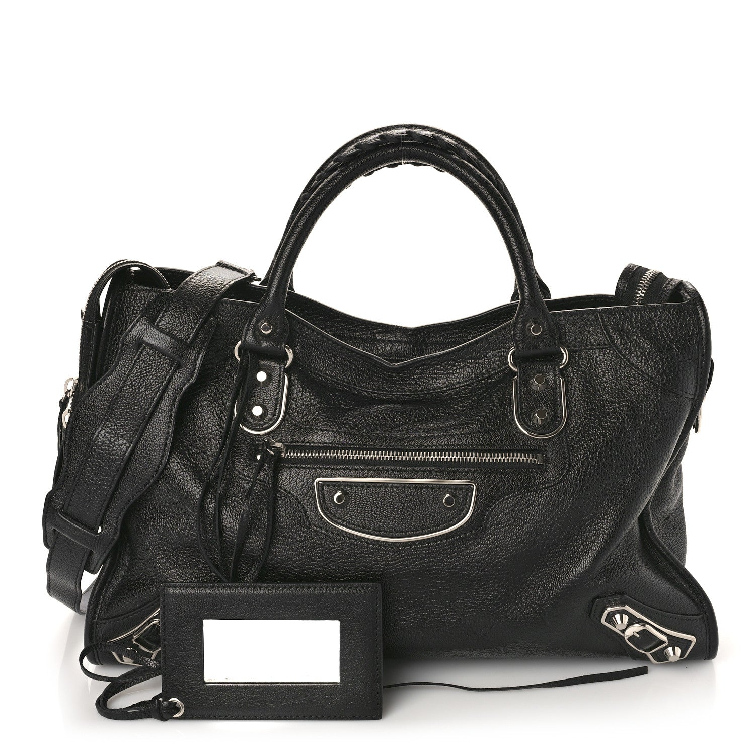 Balenciaga Chevre Silver Metallic Edge Hardware City Black 1 of 8