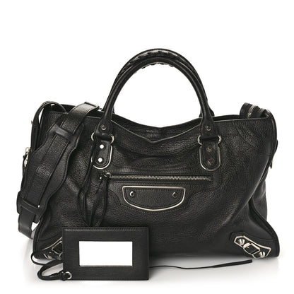 Balenciaga Chevre Silver Metallic Edge Hardware City Black 1 of 8