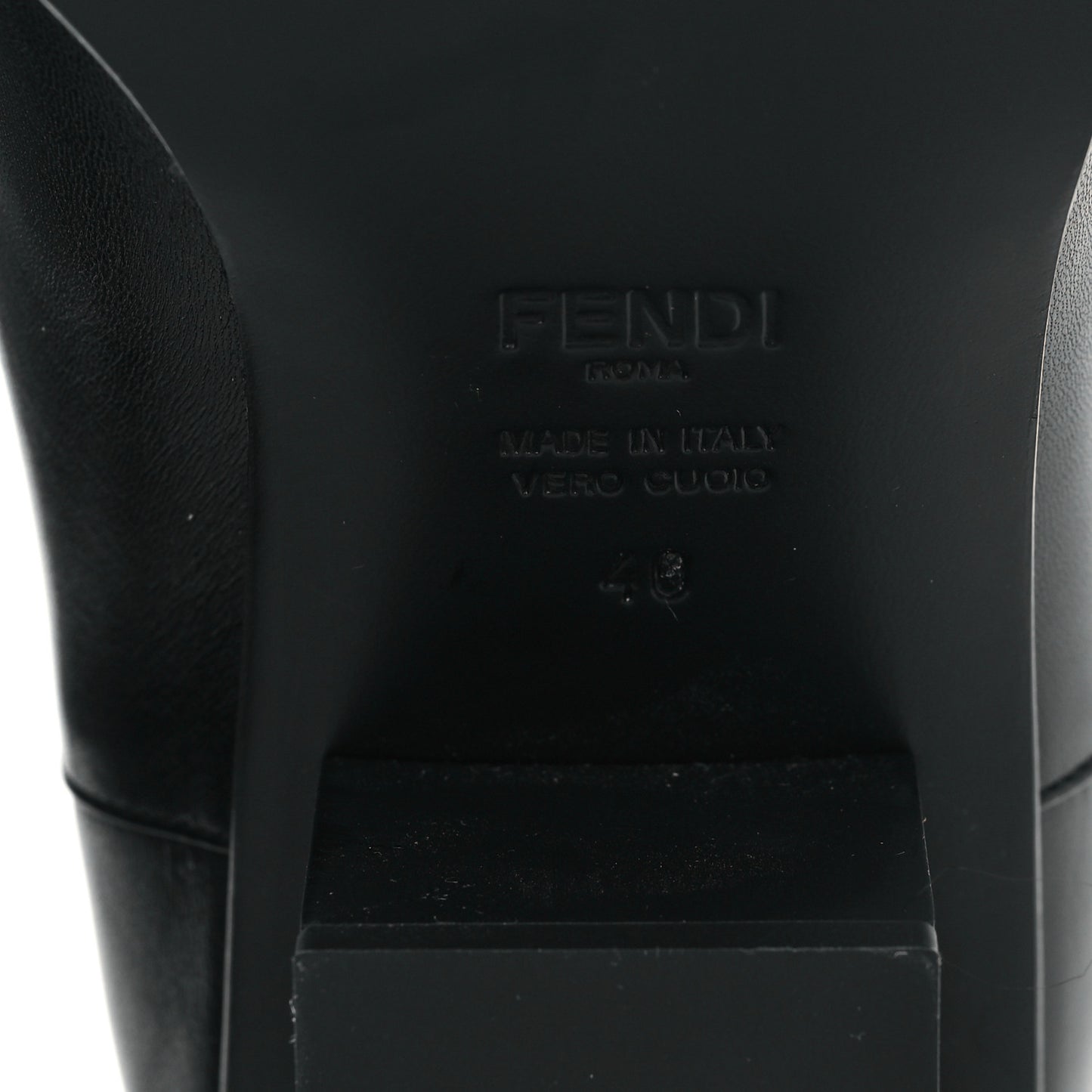 Vitello Nappa FF Cutout Baguette 45mm Ankle Boots 40 Black