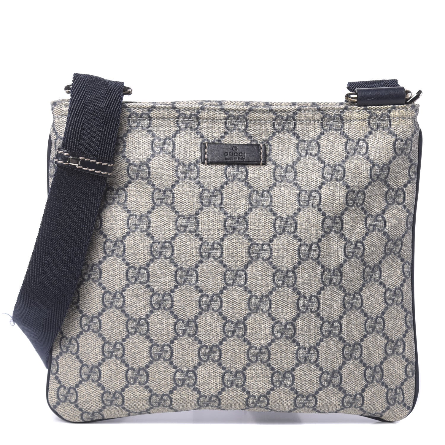 Gucci GG Supreme Monogram Small Flat Messenger Bag Navy 1 of 10