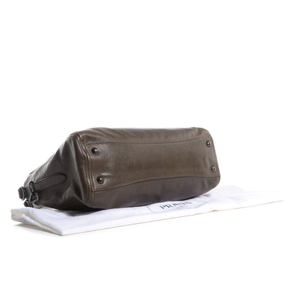 Prada Glace Calf Extra Wide Tote Militare 4 of 10