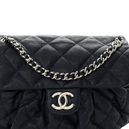 Chanel Washed Lambskin Quilted Medium Chain Around Messenger Navy Blue 8 of 11