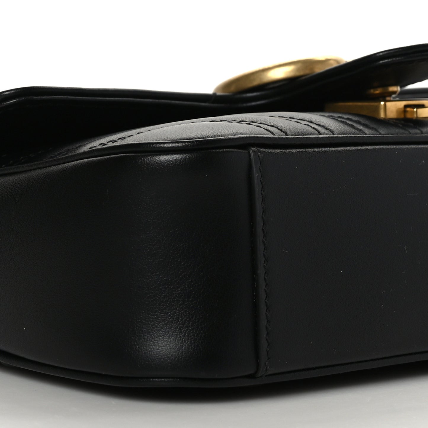 Calfskin Matelasse Mini GG Marmont Shoulder Bag Black
