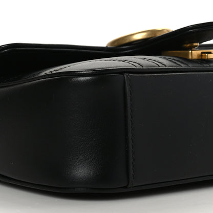 Gucci Calfskin Matelasse Mini GG Marmont Shoulder Bag Black 7 of 8