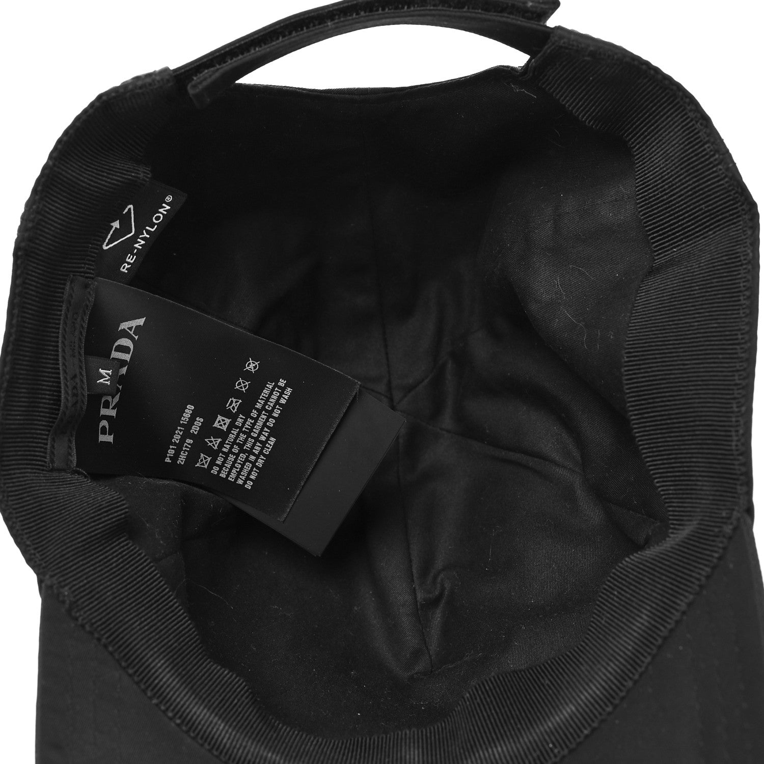 Prada Tessuto Nylon Micro Beaded Logo Mens Baseball Cap M Black Acciaio 6 of 7