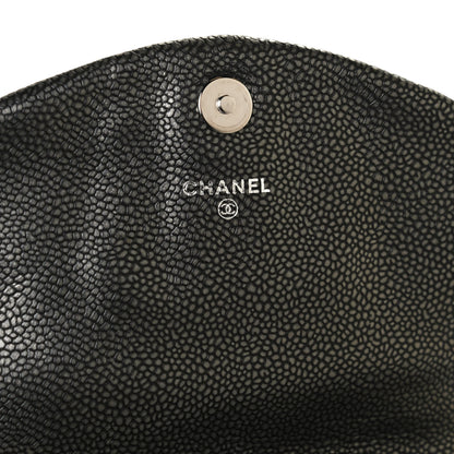 Chanel Metallic Caviar Half Moon Wallet On Chain WOC Dark Silver 6 of 10