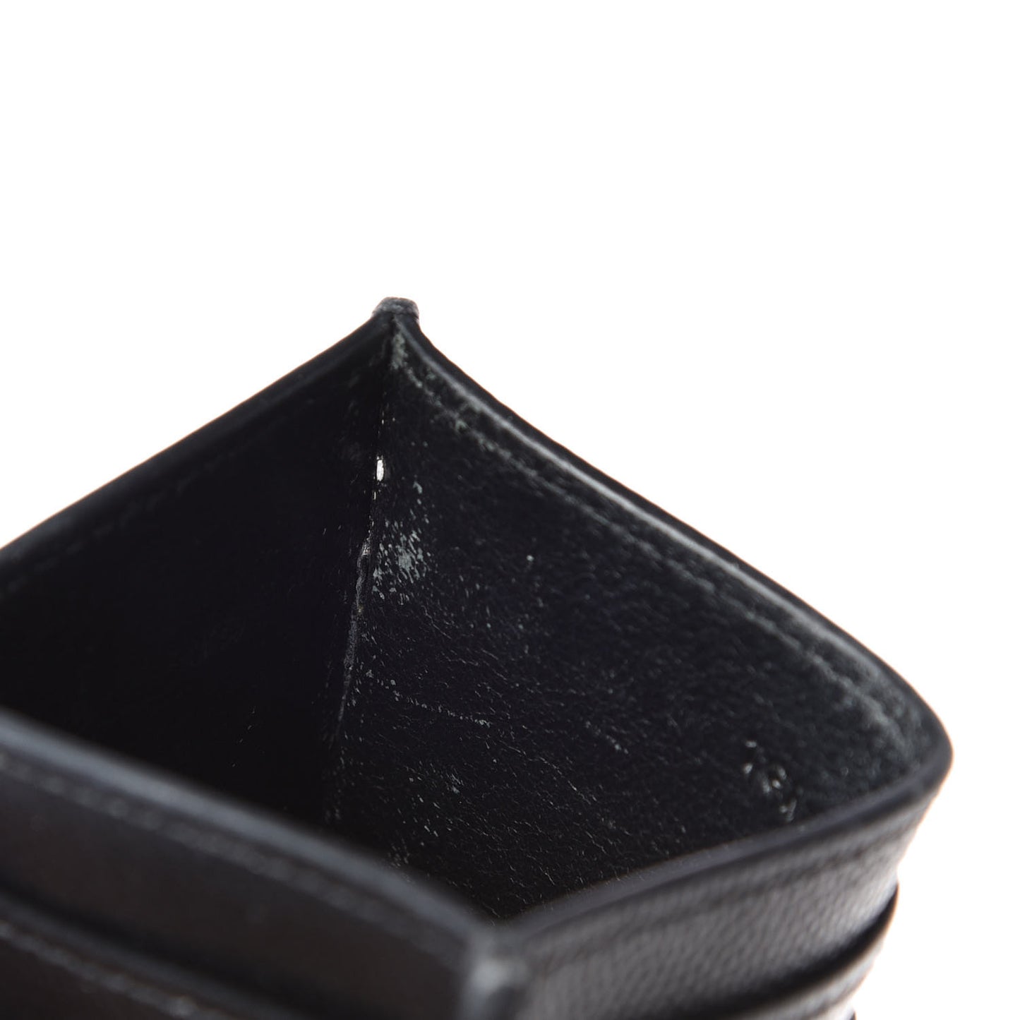 Grain De Poudre Matelasse Chevron Monogram Credit Card Case Black