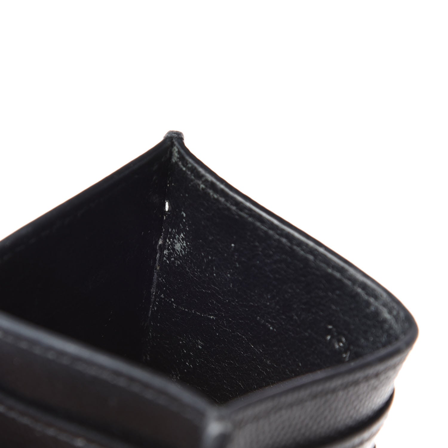Saint Laurent Grain De Poudre Matelasse Chevron Monogram Credit Card Case Black 8 of 16