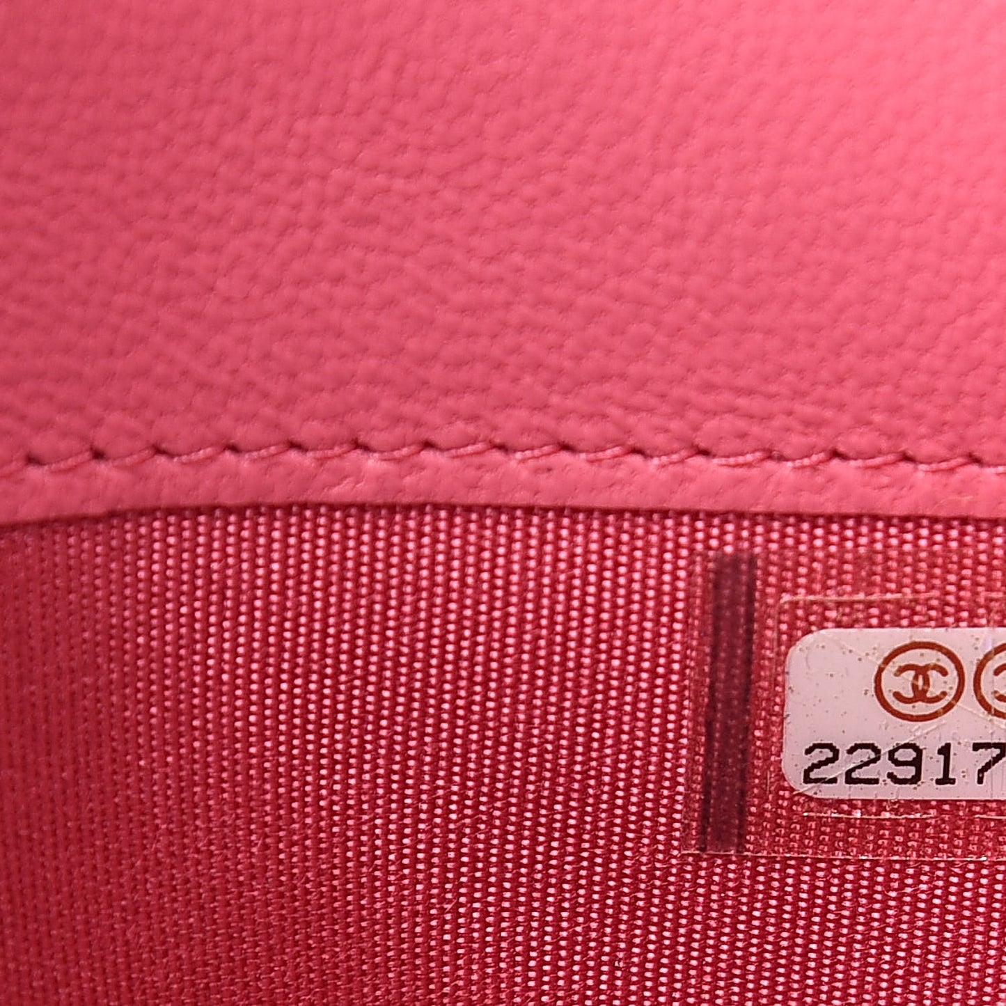 Lambskin Quilted Small Boy Zipped Pouch Pink