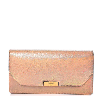 Gucci Metallic Crackled Calfskin 58 Clutch Fawn 1 of 9