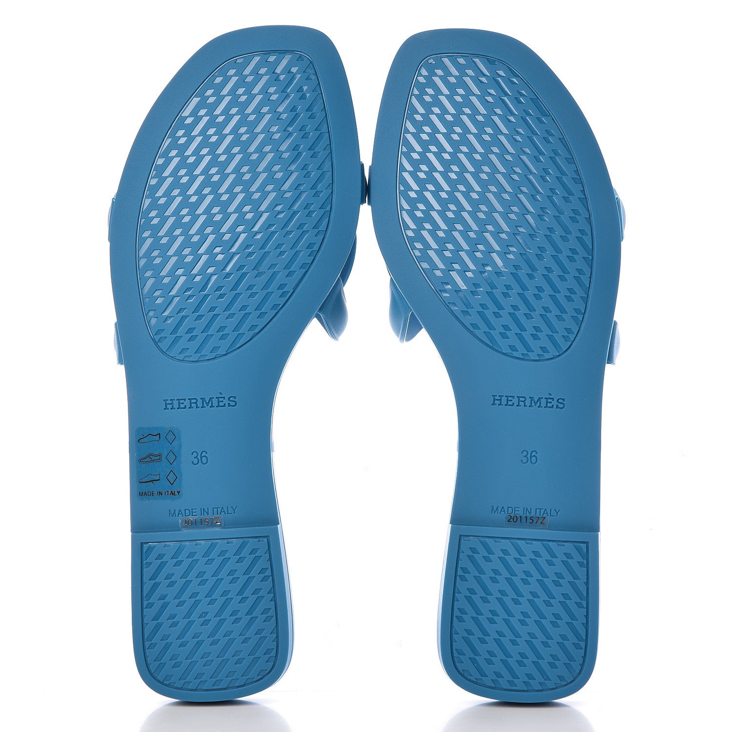 Hermes Rubber Aloha Sandals 36 Bleu Vif 5 of 8