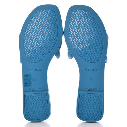 Hermes Rubber Aloha Sandals 36 Bleu Vif 5 of 8