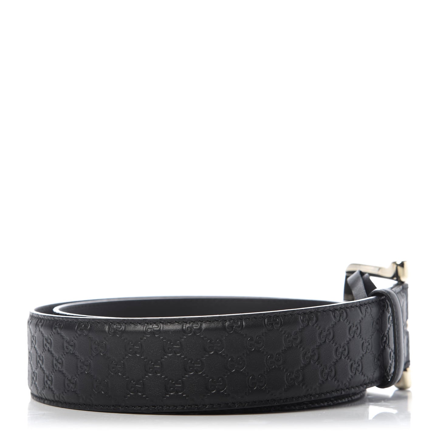Soft Microguccissima Margaux Calfskin Belt 95 38 Black