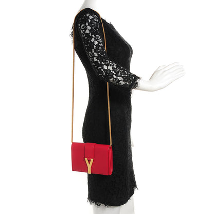 Saint Laurent Calfskin Mini Y Ligne Crossbody Pochette Bag Rouge Orient 2 of 9