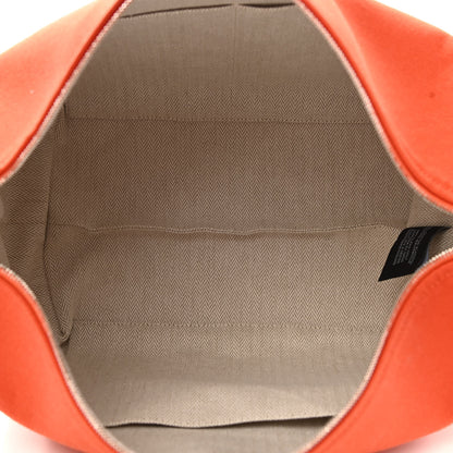 Hermes Canvas Large Bride-A-Brac Pouch Orange Feu Burgundy 6 of 9