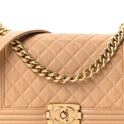 Chanel Caviar Quilted Medium Boy Flap Beige 8 of 10