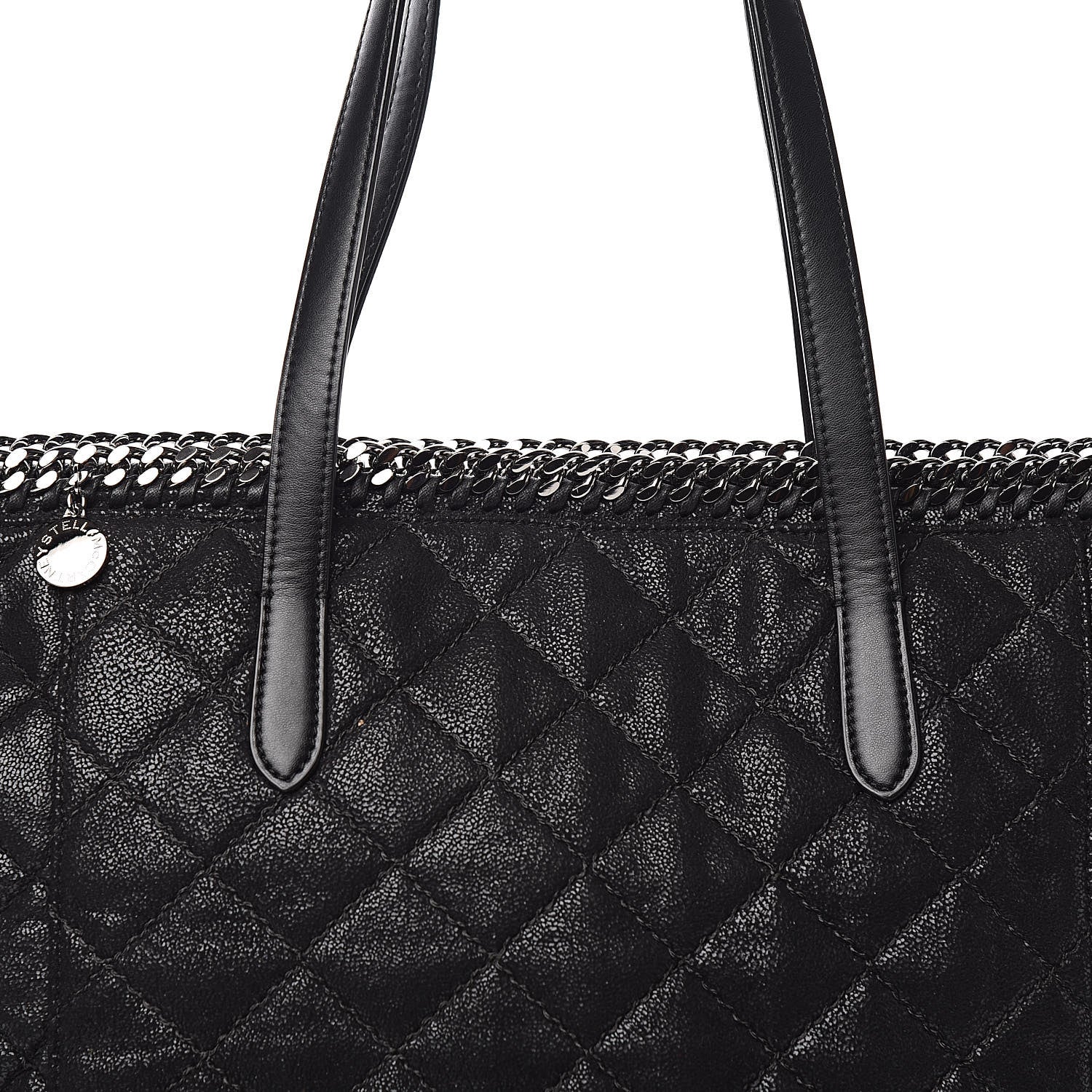 Stella McCartney Shaggy Deer Quilted Falabella Shopper Tote Black 12 of 12