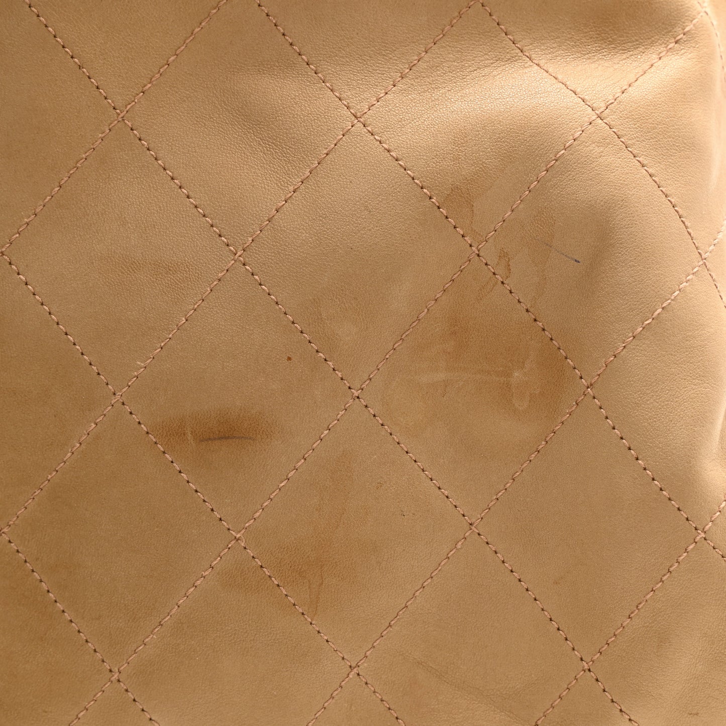 Lambskin Stitched Medium Ultimate Soft Tote Beige