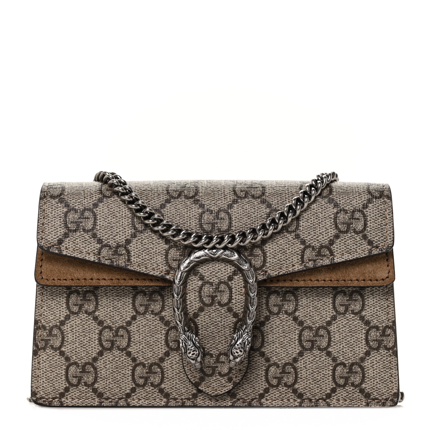 Gucci GG Supreme Monogram Super Mini Dionysus Shoulder Bag Taupe 1 of 9