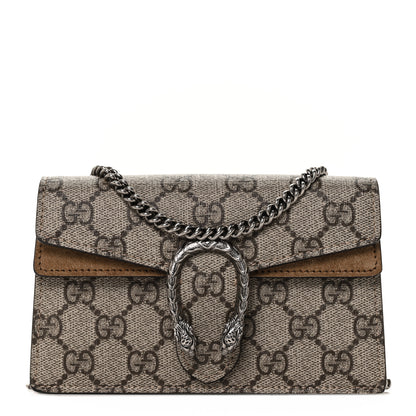Gucci GG Supreme Monogram Super Mini Dionysus Shoulder Bag Taupe 1 of 9