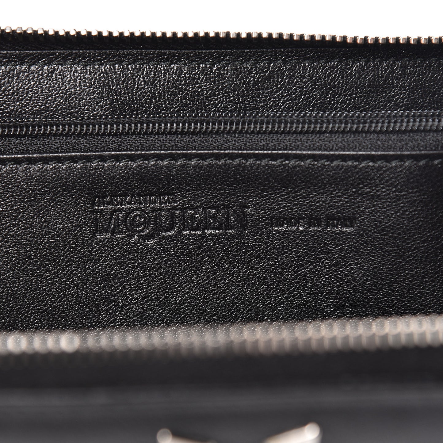 Nappa Studded Skull Continental Zip Wallet Black
