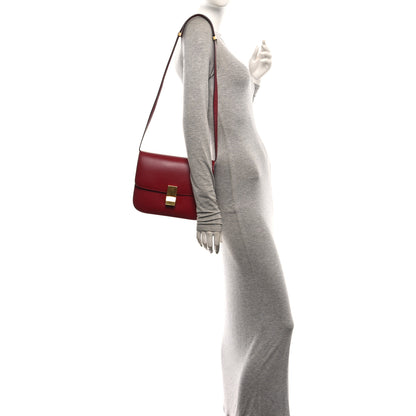 Celine Box Calfskin Medium Classic Box Flap Bag Red 2 of 10