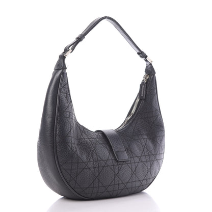 Christian Dior Grained Calfskin Cannage Hobo Black 3 of 11