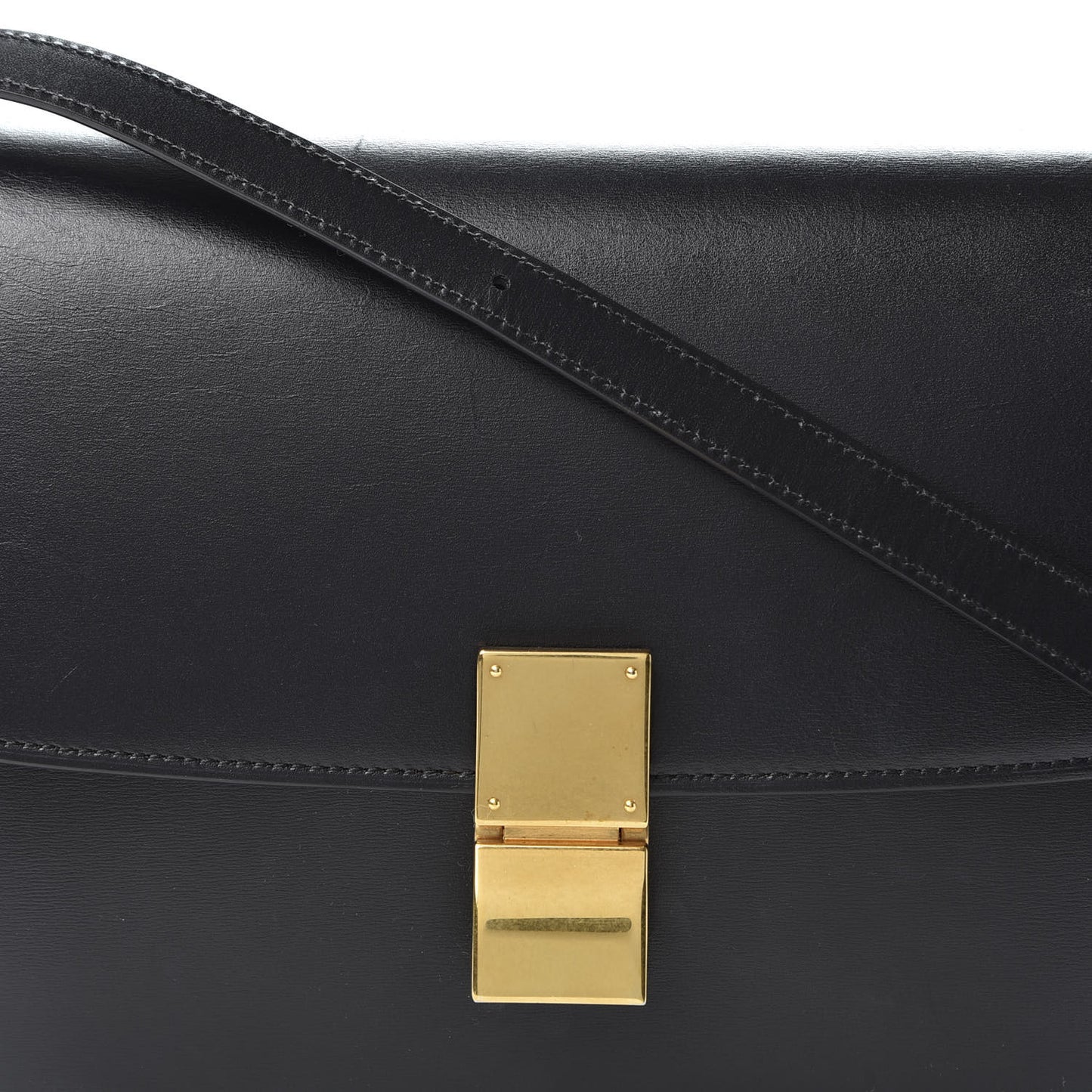 Box Calfskin Medium Classic Box Flap Bag Black