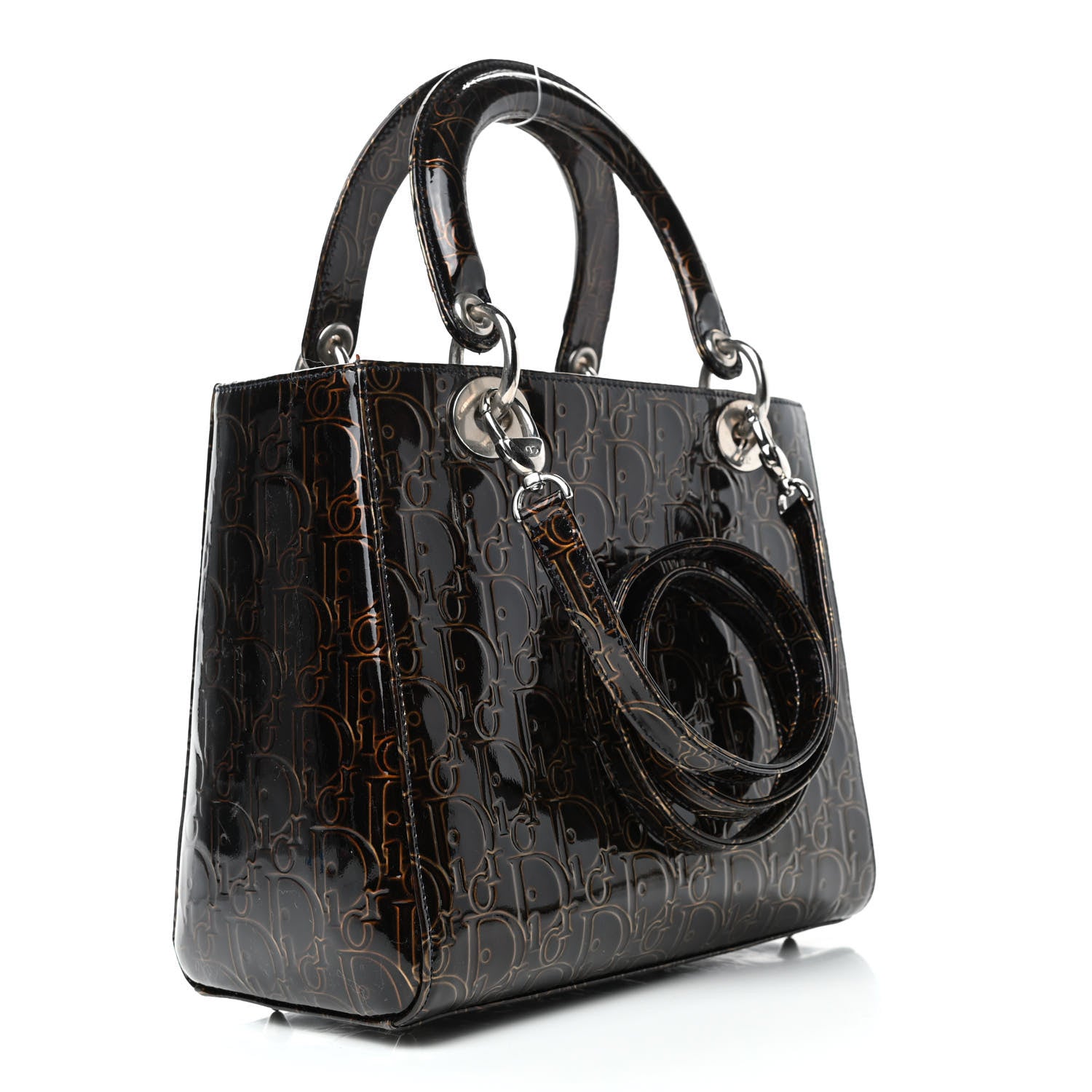 Christian Dior Patent Ultimate Medium Lady Dior Brown 2 of 5