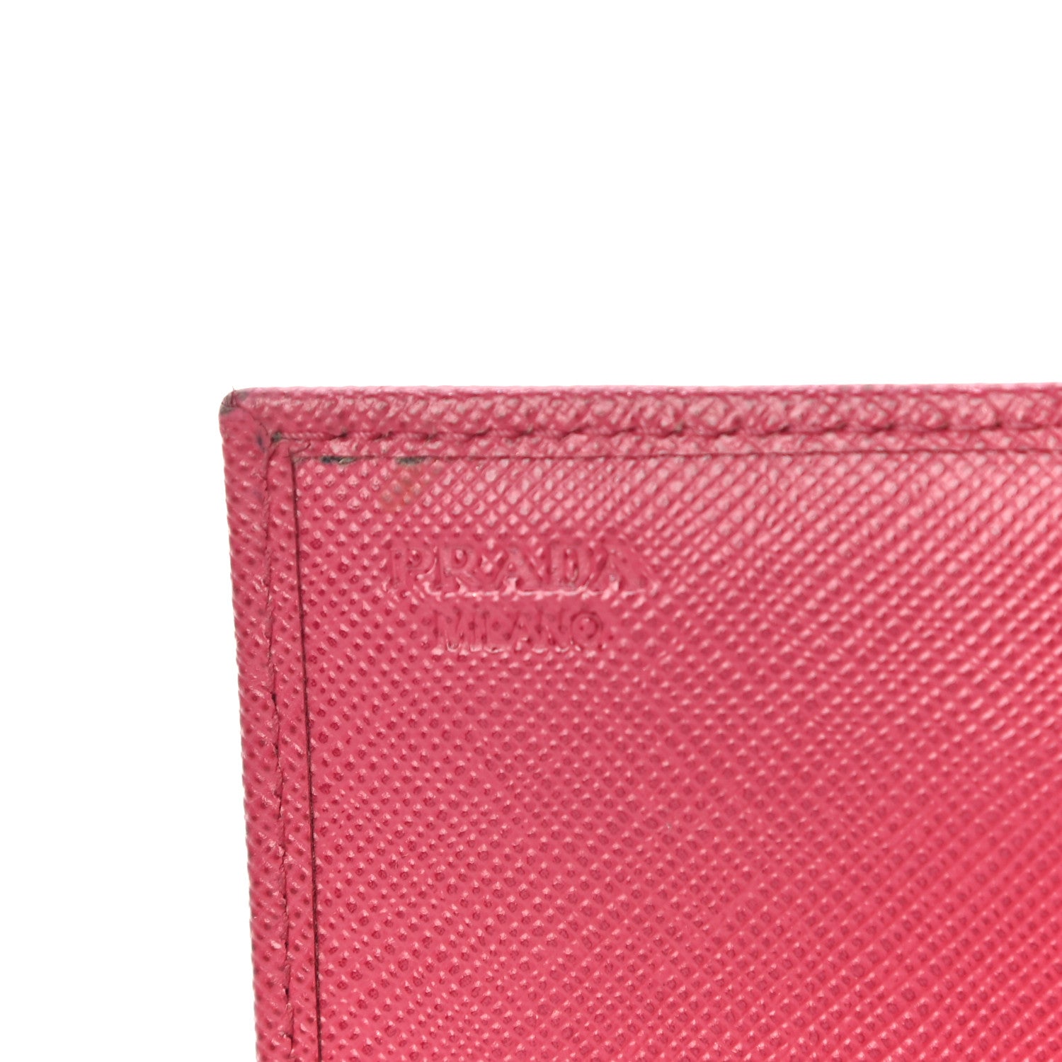 Prada Saffiano Metal Bi-Fold Card Holder Wallet Peonia 6 of 19