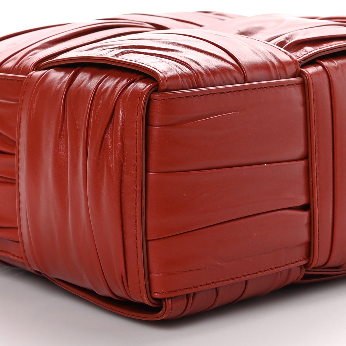 Foulard Intrecciato Pleated Mini Arco Tote Red