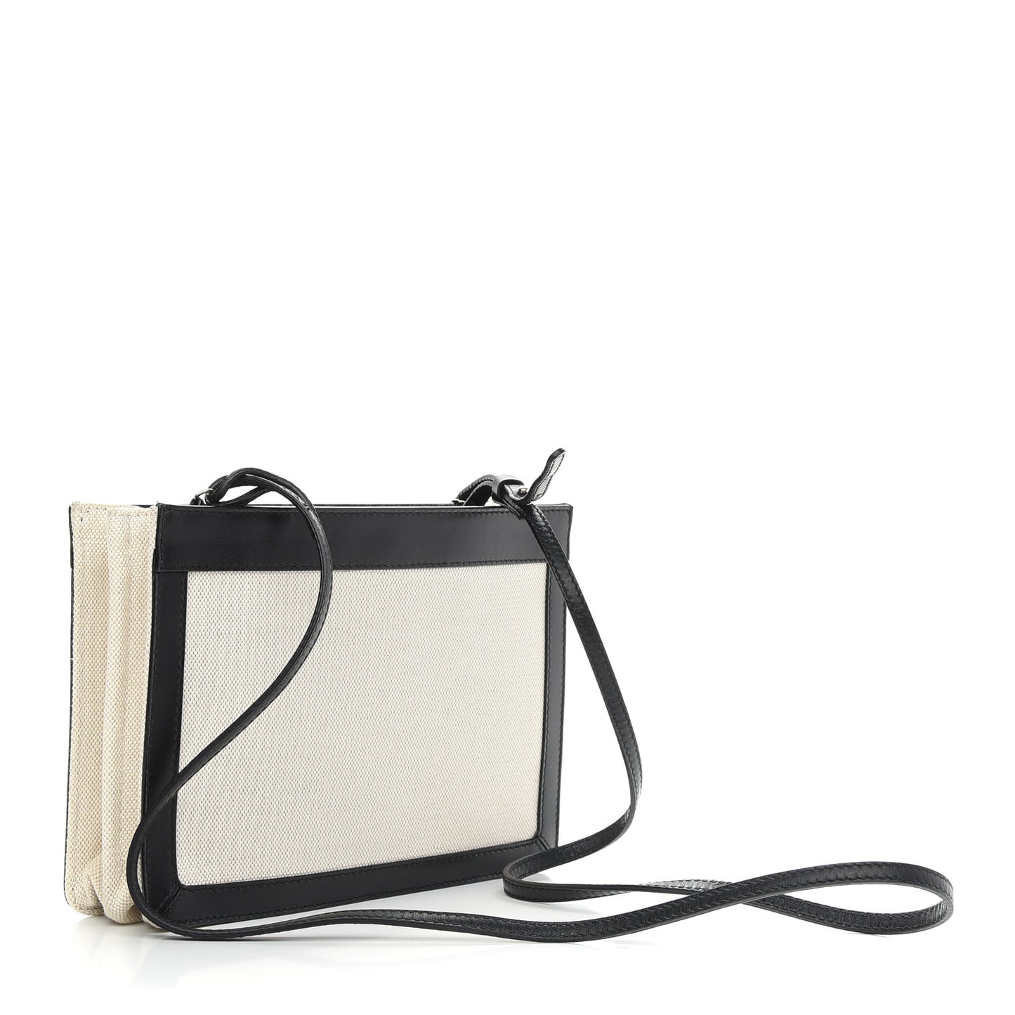 Cotton Canvas Pochette Crossbody Bag Black