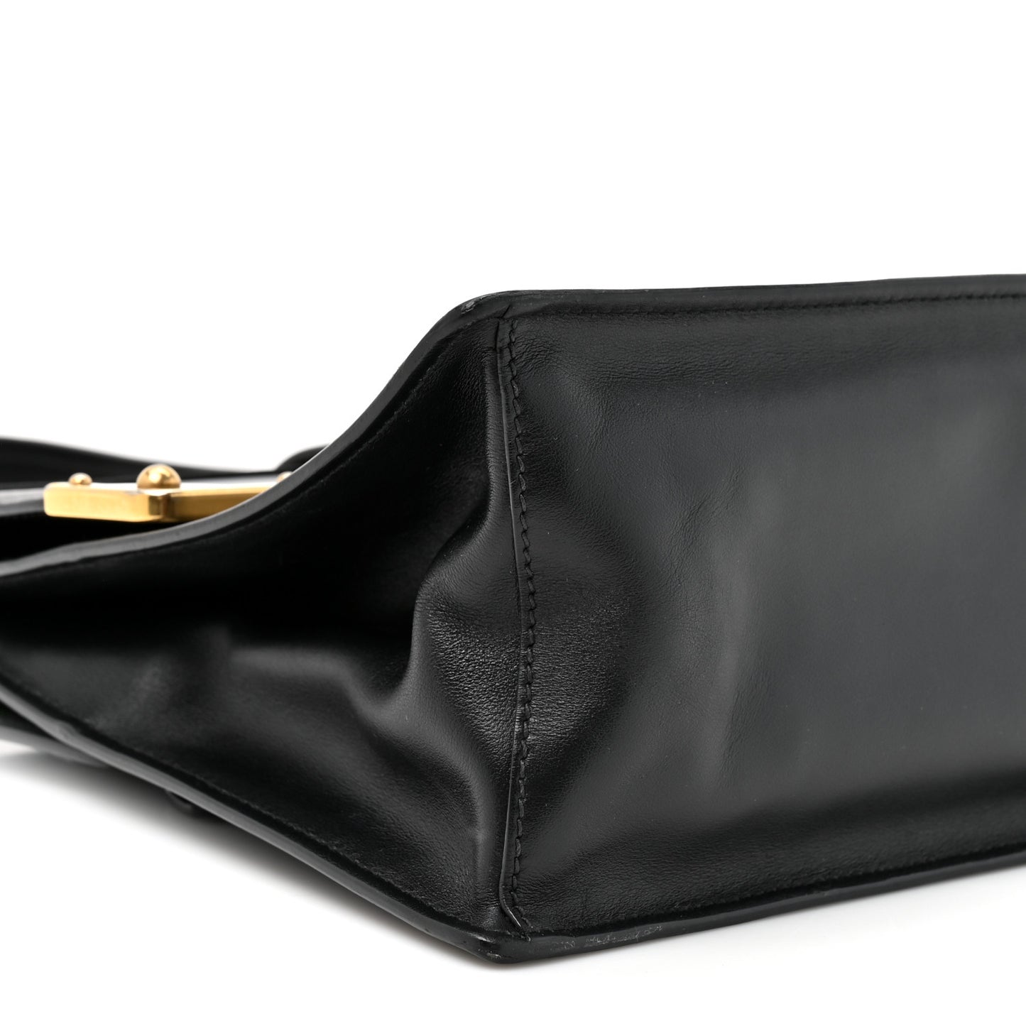 City Calfskin Saffiano Cahier Top Handle Bag Black