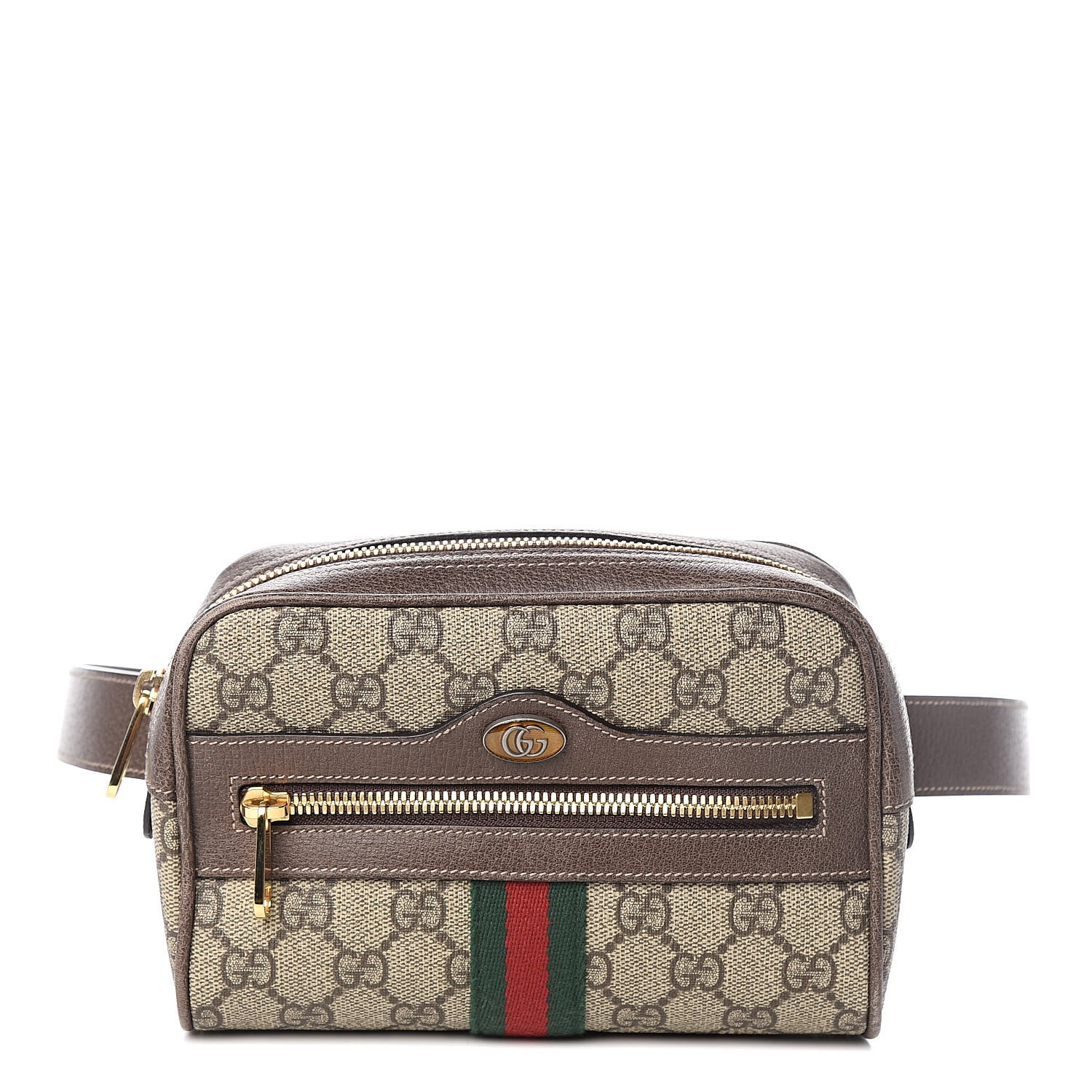 Gucci GG Supreme Monogram Web Small Ophidia Belt Bag 85 34 Dark Brown 1 of 14