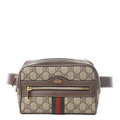 Gucci GG Supreme Monogram Web Small Ophidia Belt Bag 85 34 Dark Brown 1 of 14