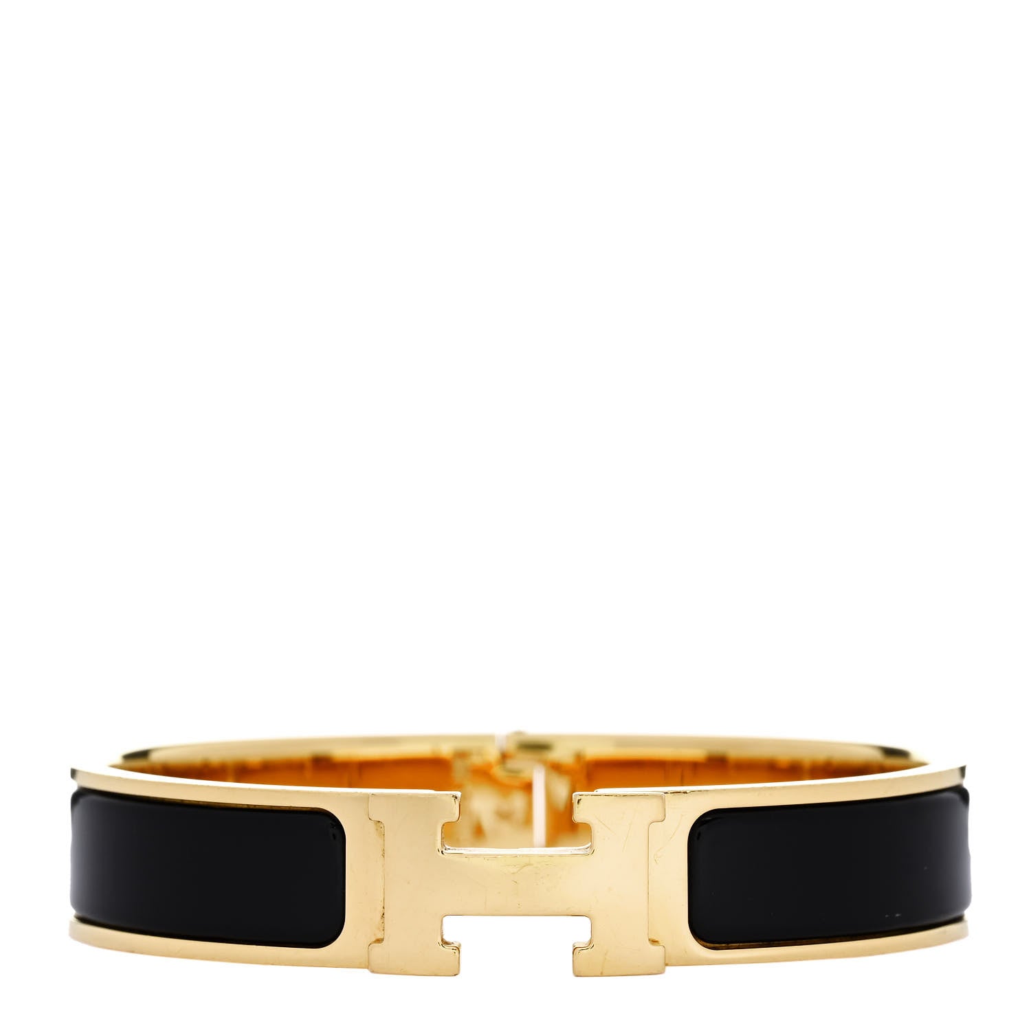 Hermes Enamel Narrow Clic Clac H Bracelet PM Black 1 of 4
