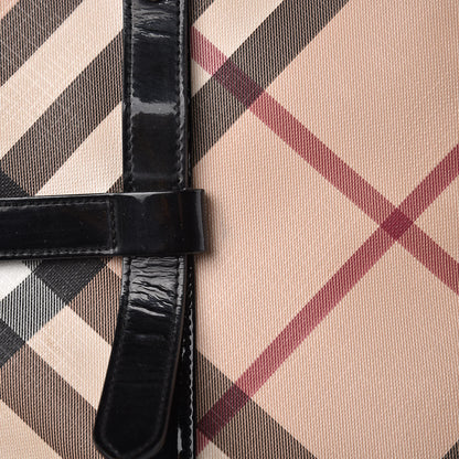 Burberry Patent Supernova Check Medium Denham Tote Black 12 of 15