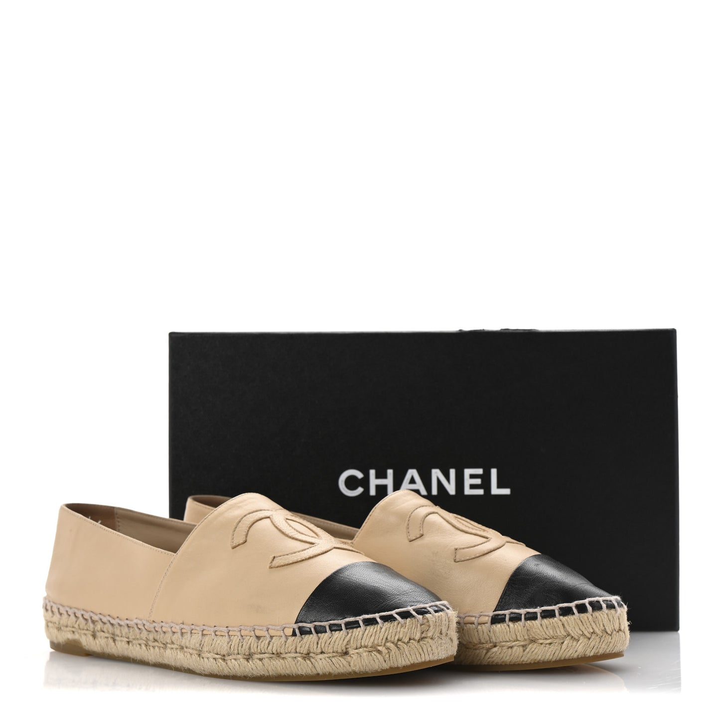 Lambskin CC Espadrilles 40 Beige Black