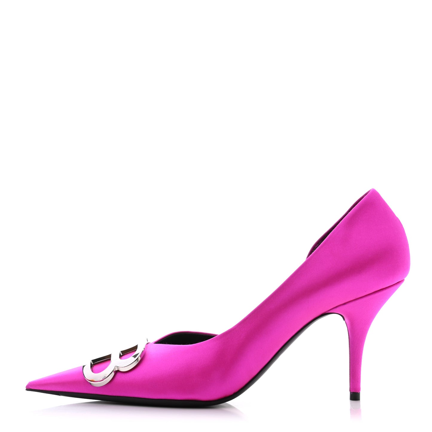 Satin Talon d'Orsay Pumps 39 Rose Fuchsia