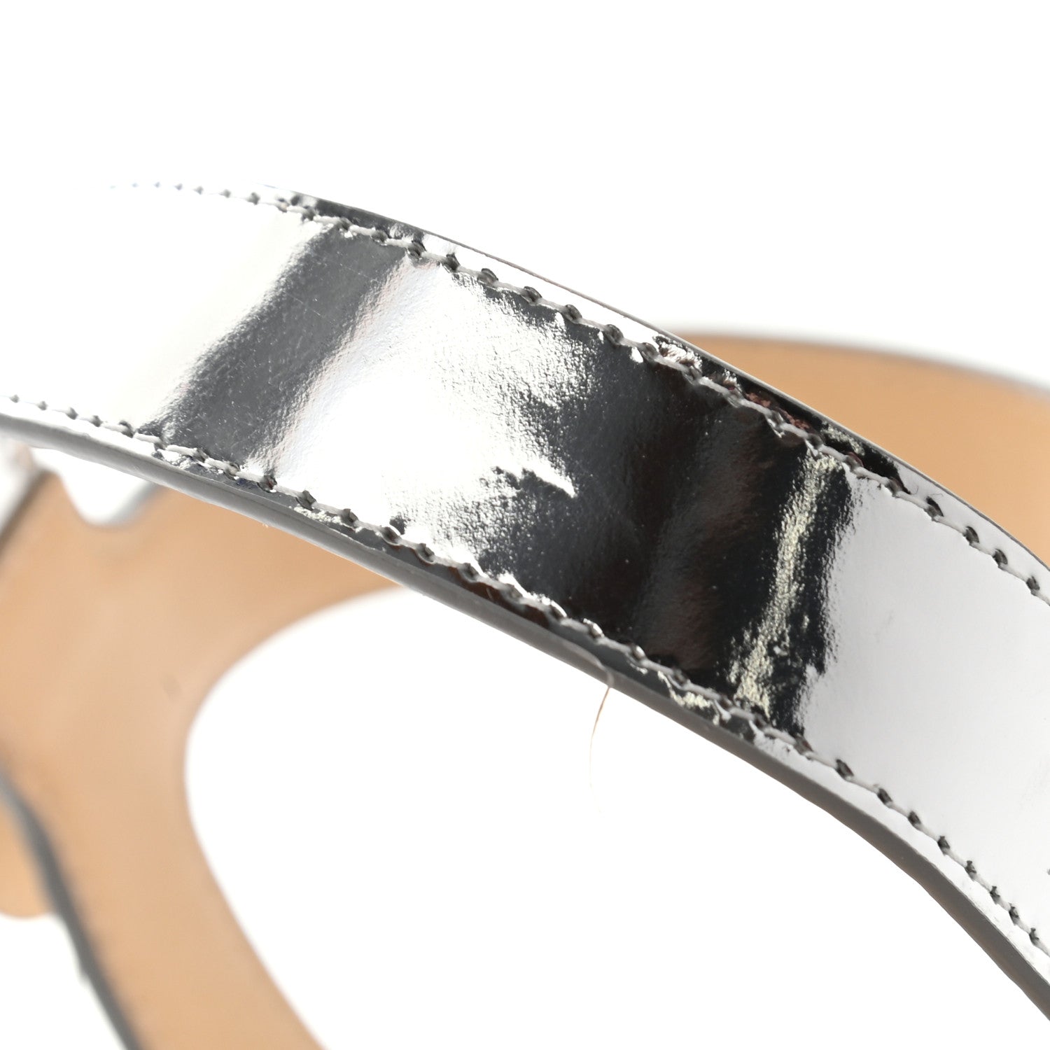 Christian Louboutin Calfskin Lame Cork Almericca 120 Studded Wedge Sandals 41 Silver 11 of 14